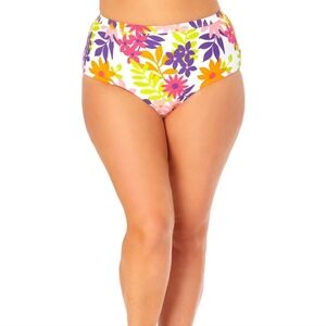 TARA & SKY bikini bottom floral pattern colorful high waist 0X 14W pretty